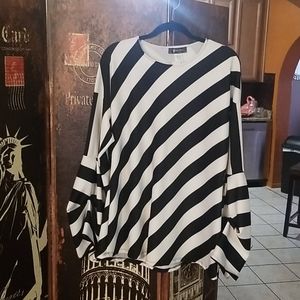 Black and White Striped blouse